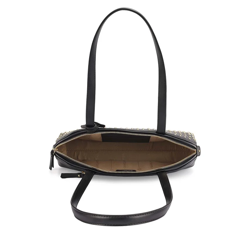 Da Milano Black Small Plain Leather Shoulder Bag - Black for Women | Best Price UAE